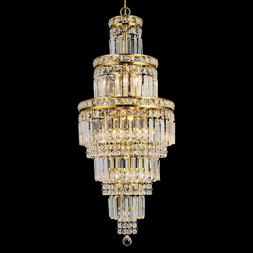 Gold Electroplated Raindrop Crystal Chandelier