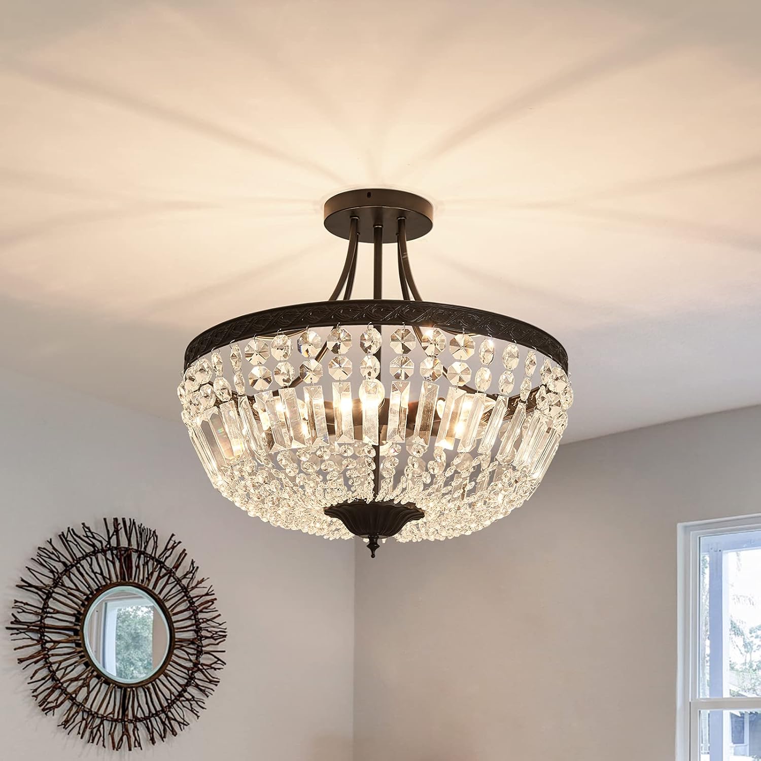 Crystal Flush Mount Pendant Light