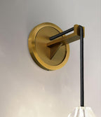 Faceted Crystal Brass Sconce