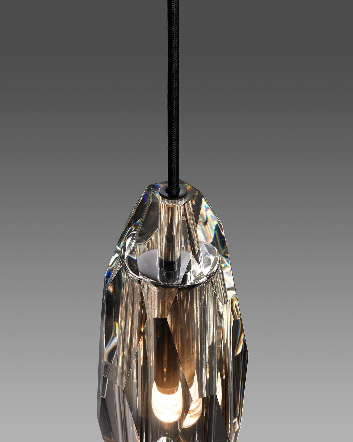Faceted Crystal Brass Sconce