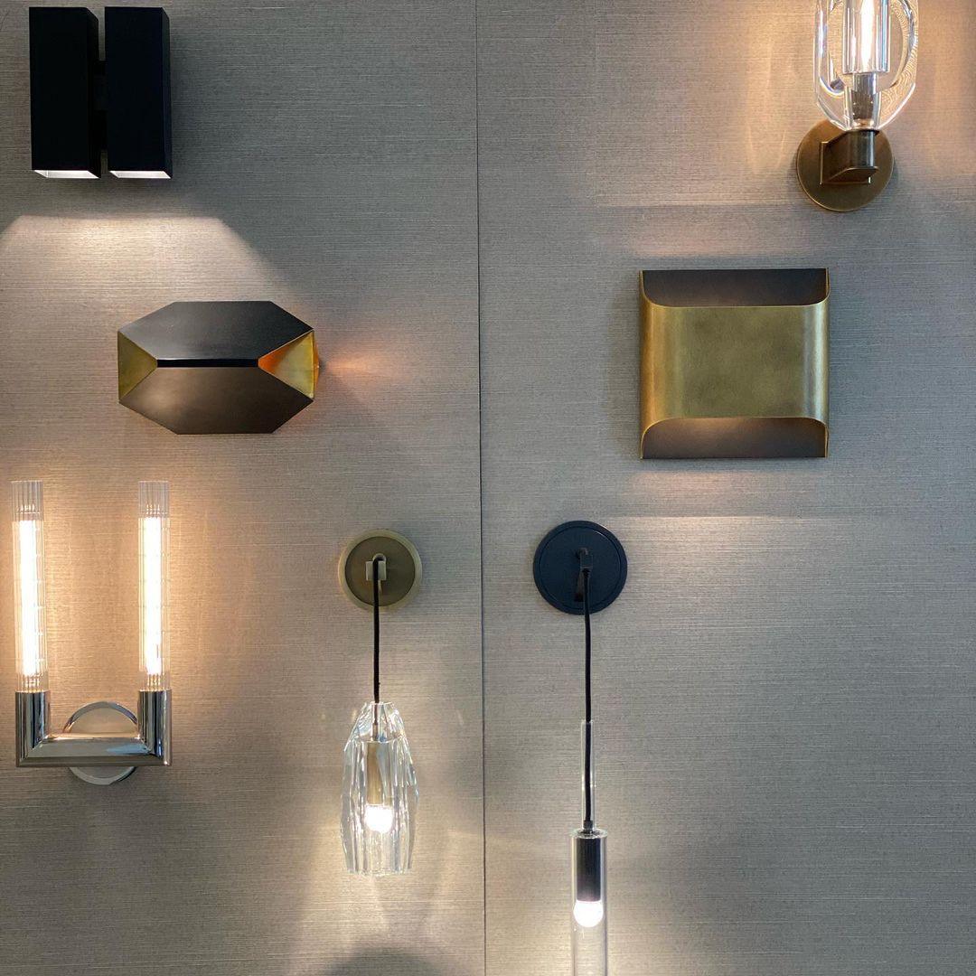 Faceted Crystal Brass Sconce