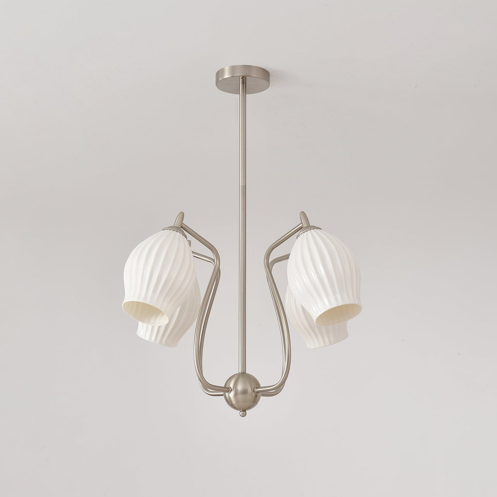 Ceramic Ribbed Chandelier