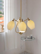 Ceramic Ribbed Chandelier