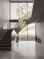 Gingko Spiral Leaf Chandelier