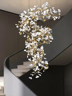 Gingko Spiral Leaf Chandelier