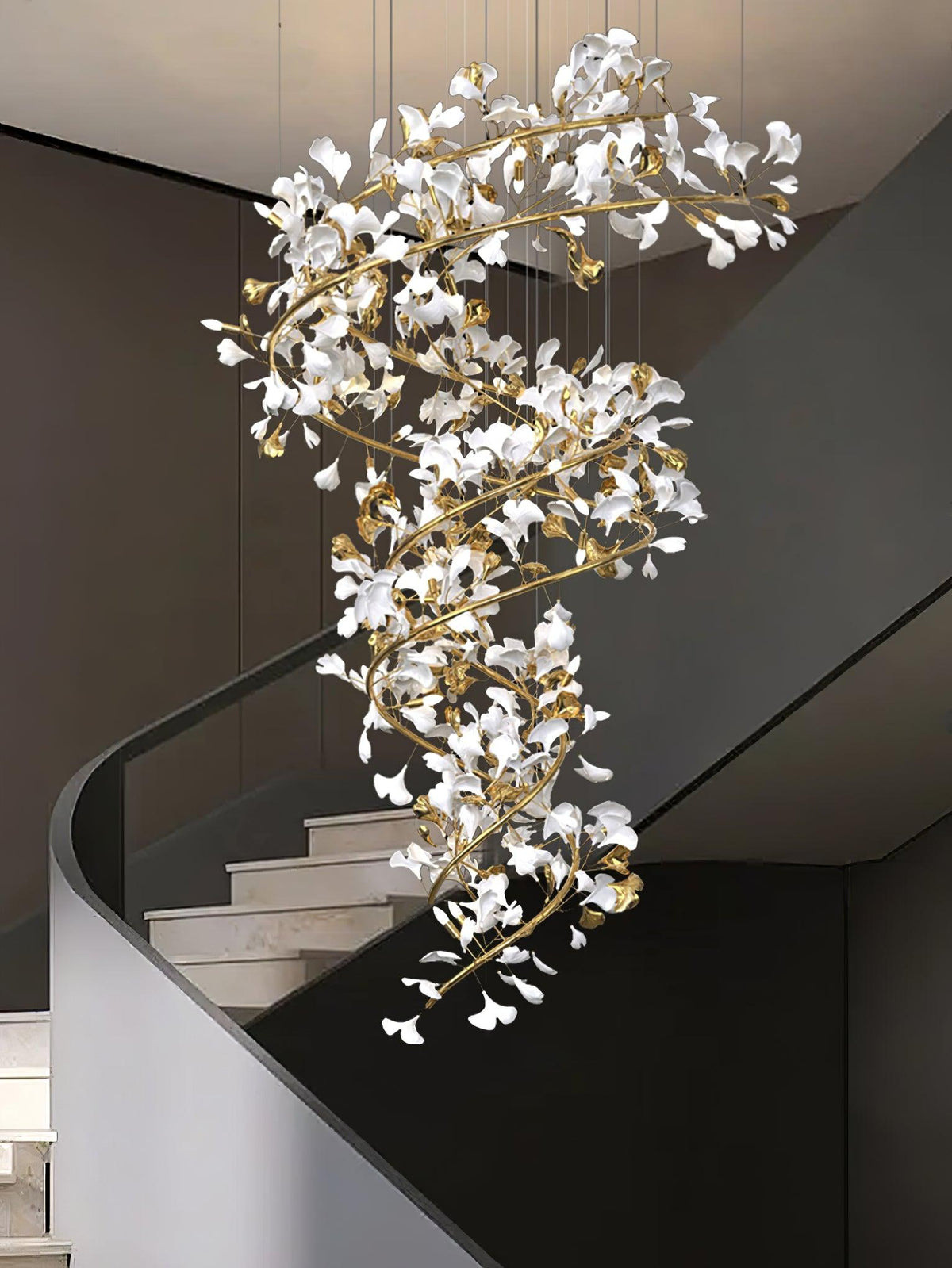 Gingko Spiral Leaf Chandelier