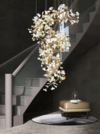 Gingko Spiral Leaf Chandelier