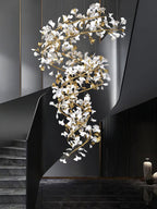 Gingko Spiral Leaf Chandelier