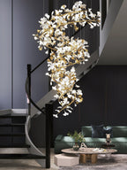 Gingko Spiral Leaf Chandelier
