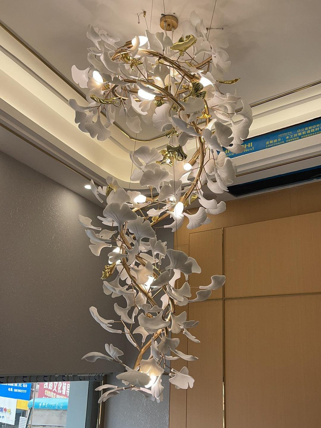 Gingko Spiral Leaf Chandelier