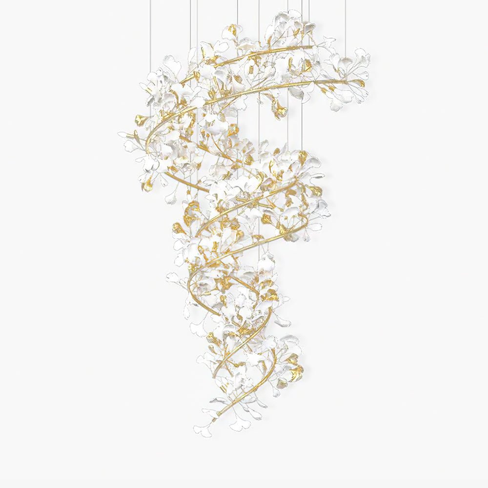 Gingko Spiral Leaf Chandelier