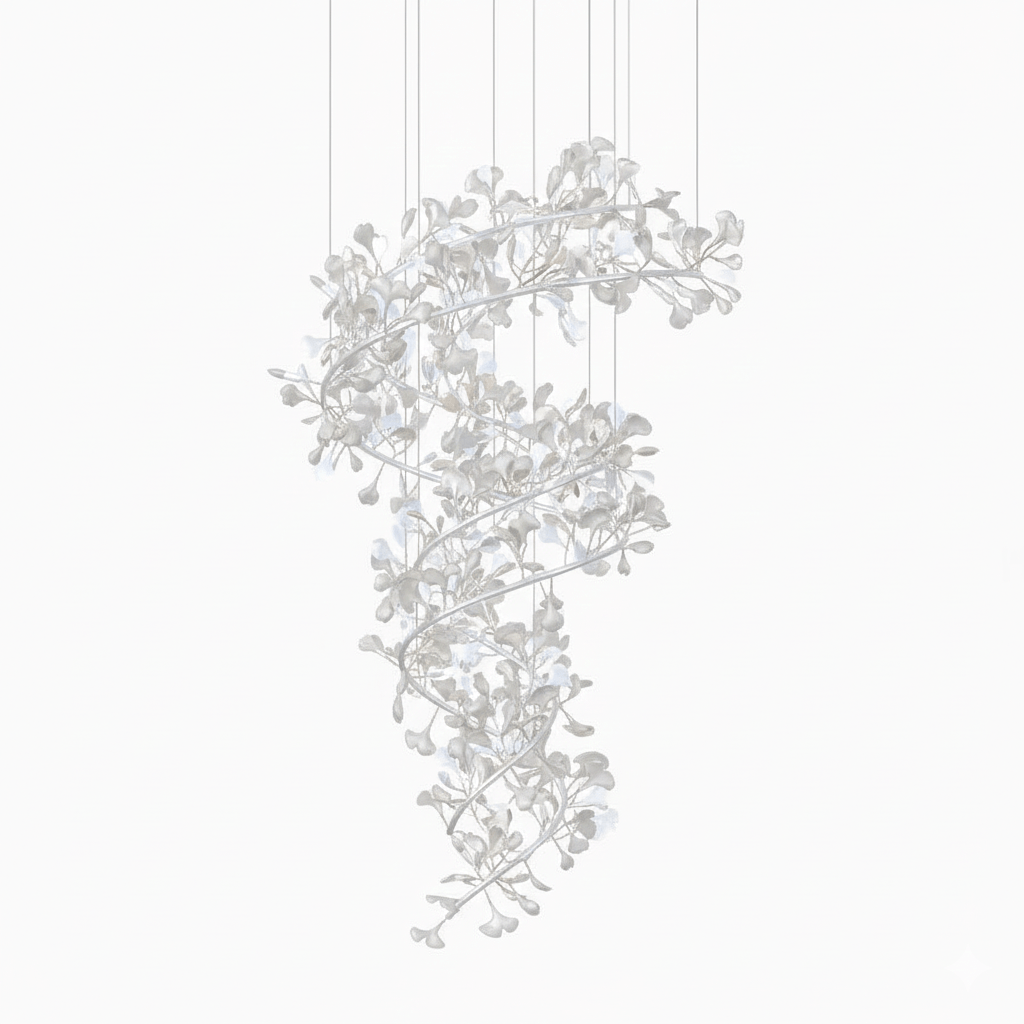 Gingko Spiral Leaf Chandelier
