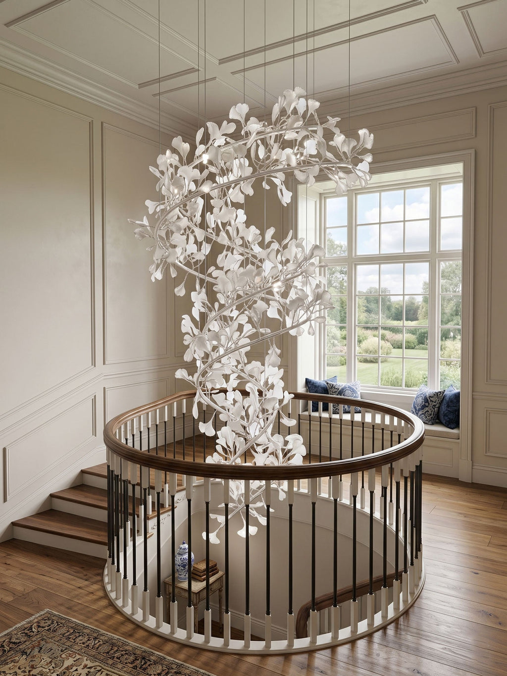 Gingko Spiral Leaf Chandelier