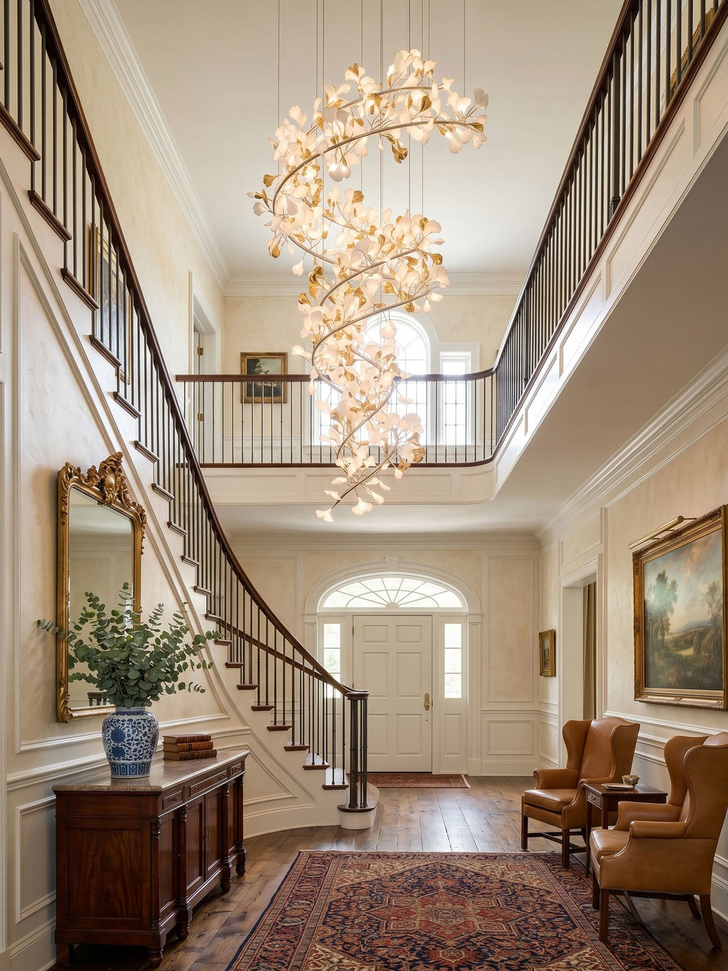 Gingko Spiral Leaf Chandelier