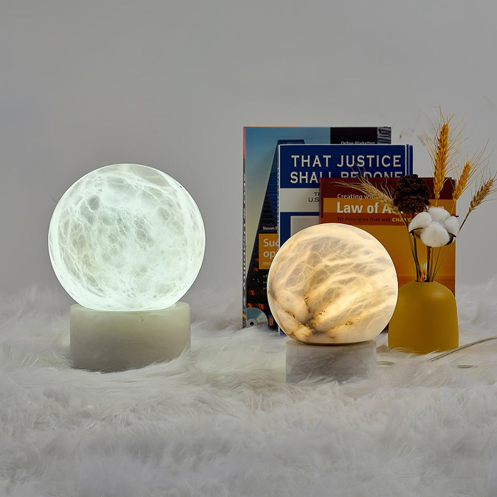Marble Ball Alabaster Table Lamp