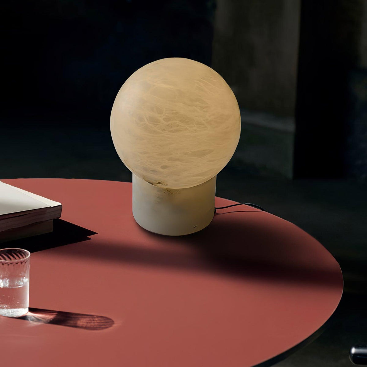Marble Ball Alabaster Table Lamp