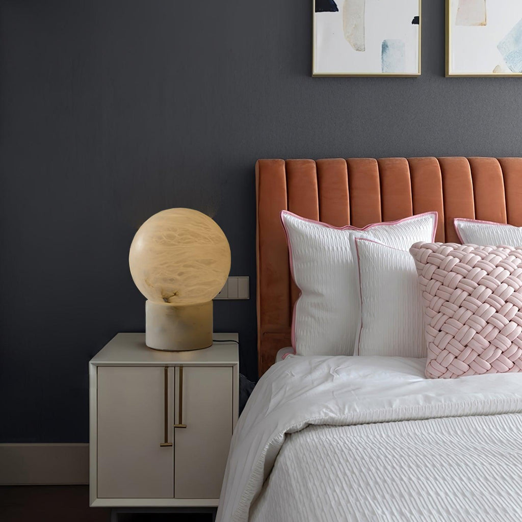 Marble Ball Alabaster Table Lamp