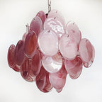 Glass Pink Disc Chandelier