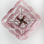 Glass Pink Disc Chandelier