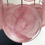 Glass Pink Disc Chandelier