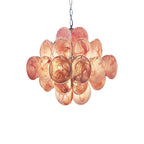 Glass Pink Disc Chandelier