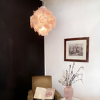 Glass Pink Disc Chandelier