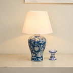 Indigo Floral Vine Ceramic Table Lamp