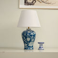 Indigo Floral Vine Ceramic Table Lamp