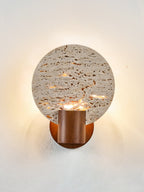 Solis Travertine Round Wall Light
