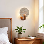 Solis Travertine Round Wall Light