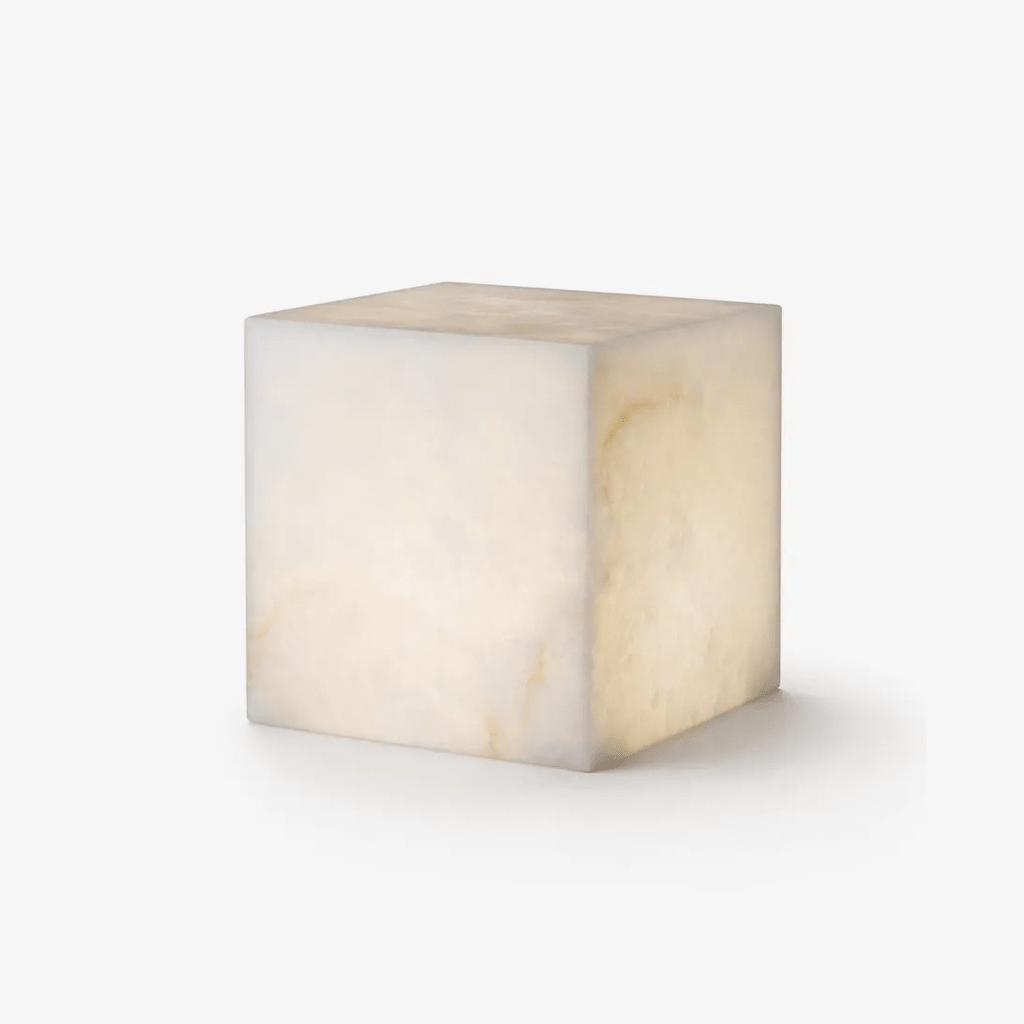 Alabaster Cube Table Lamp