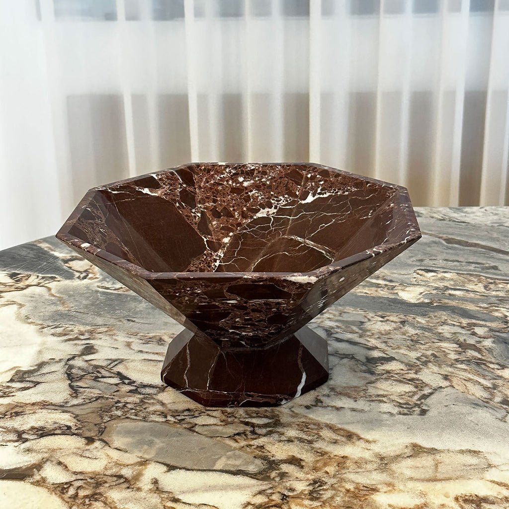 Facet Pedestal Bowl Storage Tray