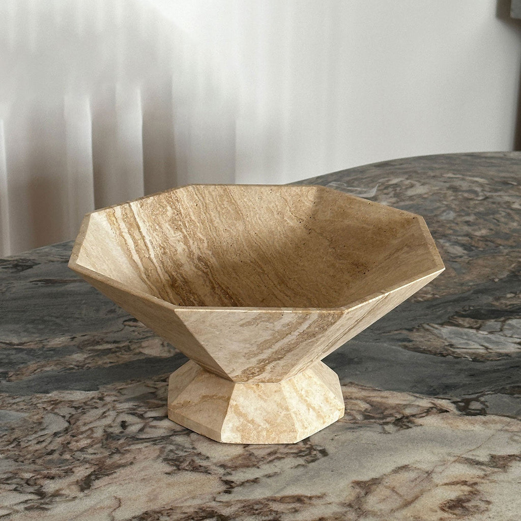 Facet Pedestal Bowl Storage Tray
