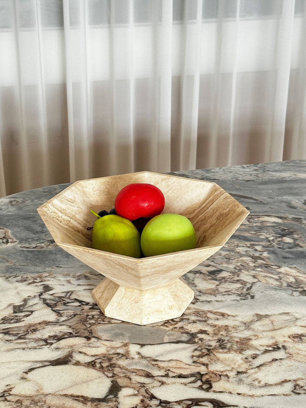 Facet Pedestal Bowl Storage Tray