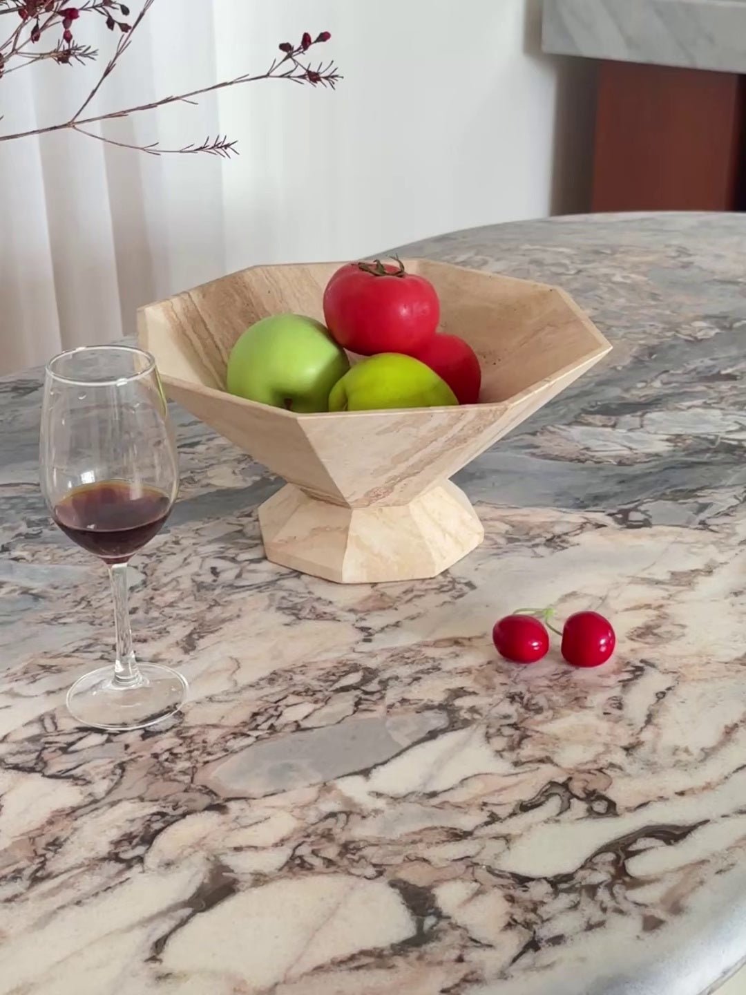 Facet Pedestal Bowl Storage Tray