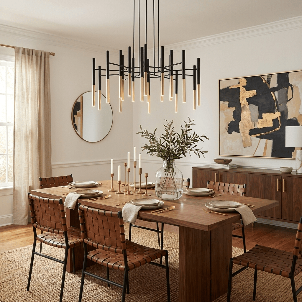 Metal Tubular Chandelier