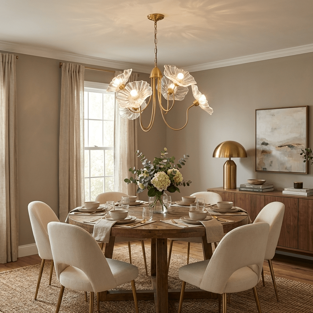 Lotus Leaf Glass Chandelier