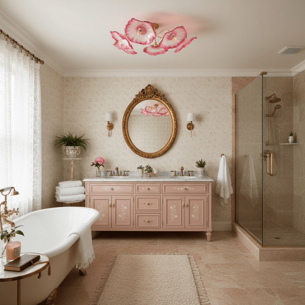 Lotus Leaf Glass Ceiling Lamp