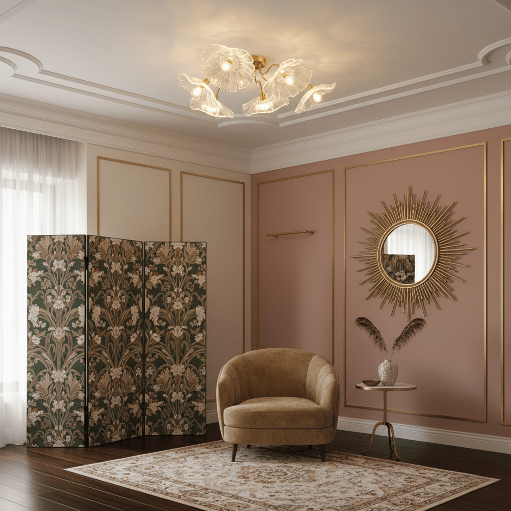 Lotus Leaf Glass Ceiling Lamp