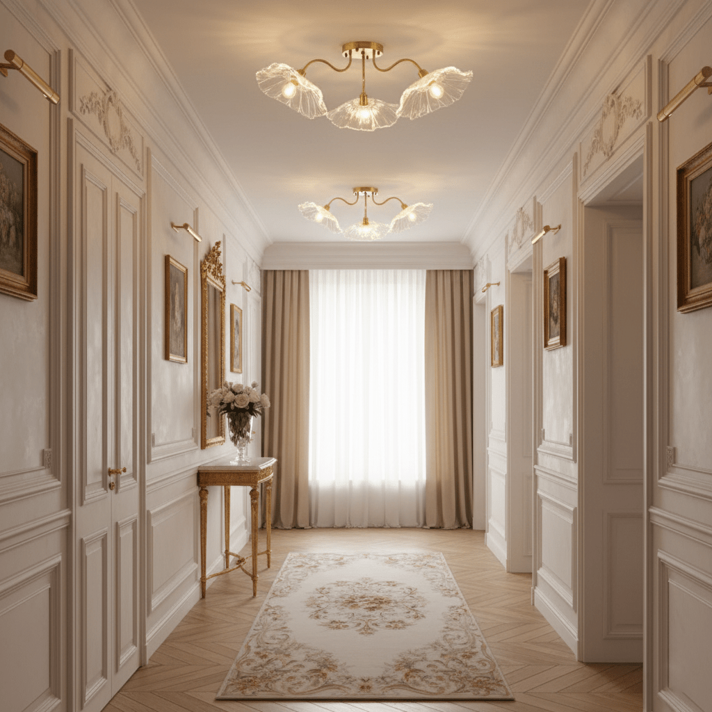Lotus Leaf Glass Ceiling Lamp