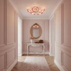 Lotus Leaf Glass Ceiling Lamp
