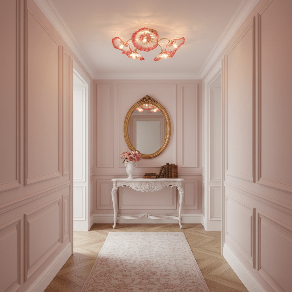Lotus Leaf Glass Ceiling Lamp