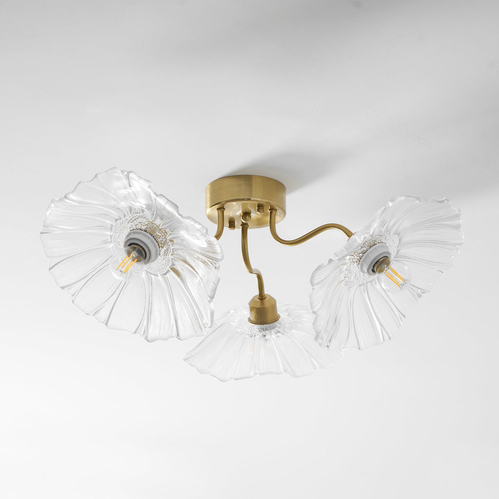 Lotus Leaf Glass Ceiling Lamp