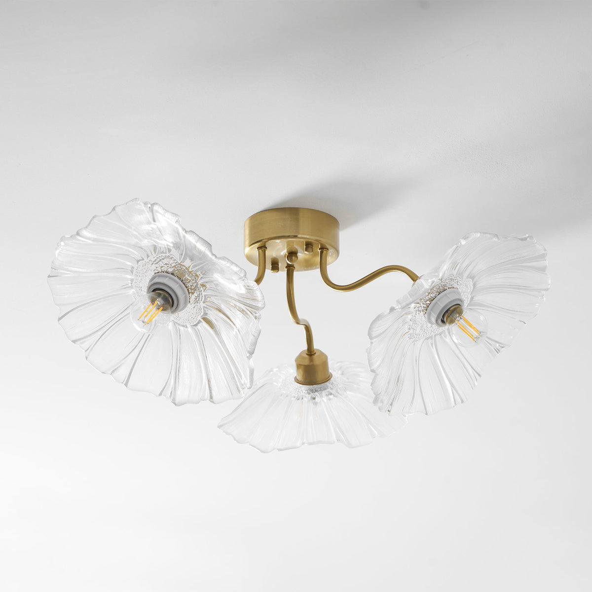 Lotus Leaf Glass Ceiling Lamp