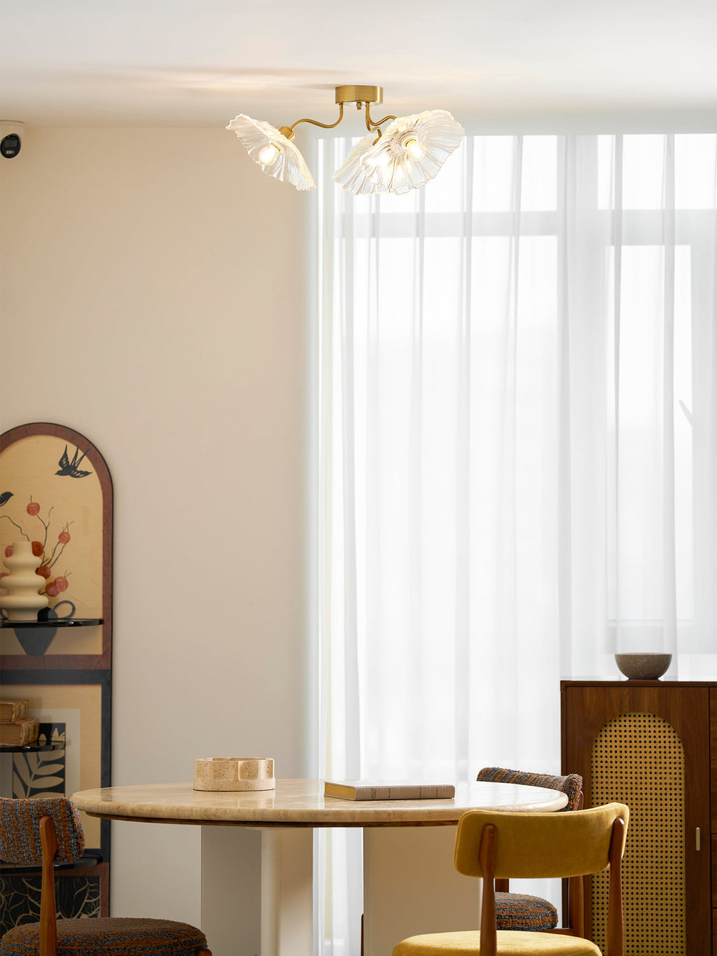 Lotus Leaf Glass Ceiling Lamp