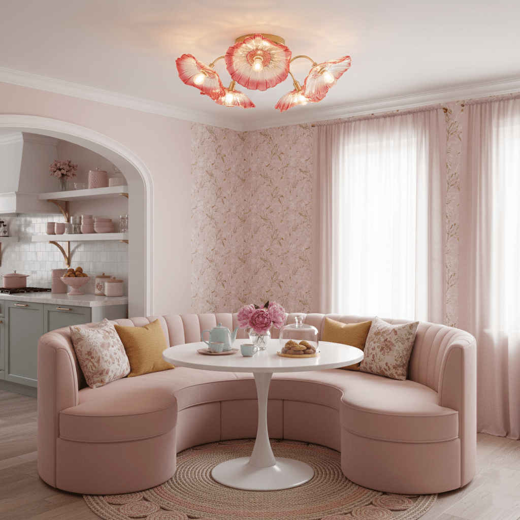 Lotus Leaf Glass Ceiling Lamp