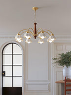 Swedish Modern Gold Chandelier