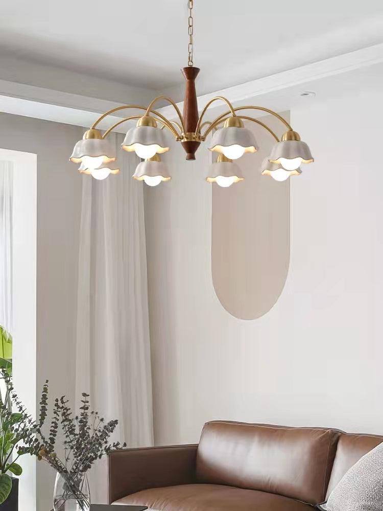 Swedish Modern Gold Chandelier