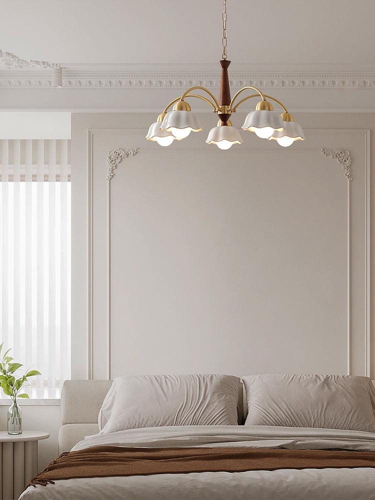 Swedish Modern Gold Chandelier