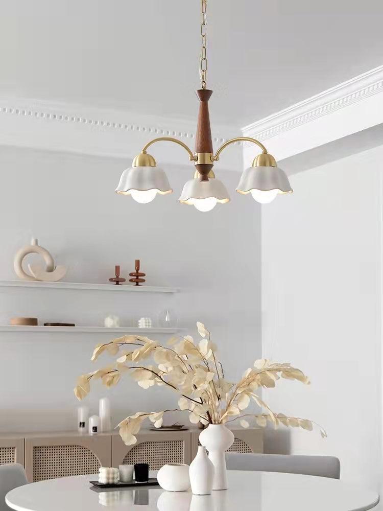 Swedish Modern Gold Chandelier